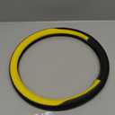FH Group Geometric Chic Microfiber Leather Steering Wheel Cover – Universal Fit for Cars & SUVs Yellow