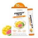 TEAZEN Energy Drink Powder, 70mg Natural Caffeine with Black Tea Extract, Taurine & L-Carnitine, Sugar-Free Energy Mix for Focus & Endurance, 10 On-the-Go Packets, 1.76oz