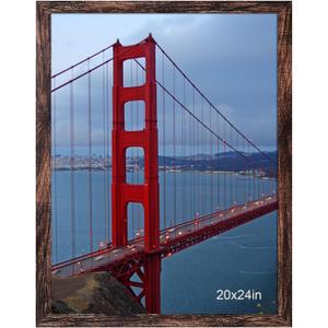 BESCRCL 20x24 Picture Frame Brown, Poster Frames Wall Hanging, Display Pictures 20x24 without Mat, 1 Pack