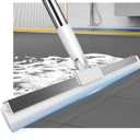 65" Long Handle Silicone Floor Squeegee -180 Rotating Head with Adjustable Handle, Removes Foam, Water Stains & Pet Hair, Ideal for Tile, Marble, Wood Floors, Glass, Shower, Kitchen & Bathroom (HotExtended 16")