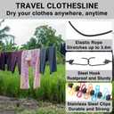 Travel Washing Machine & Retractable Clothesline - Hand Washing Machine & Portable Clothes Washer - Durable Travel Laundry Wash Bag & Camping Washing Machine - Portable Manual Clothes Washer