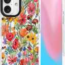 ChiCsFleur for iPhone 16 Case, TPU Phone case with Camera Protection for Women Girls Teens - Colorful Wildflower Butterfly Ladybug Natural Colorful Garden Floral Gift Sorority Aesthetic Unique (VibrantBloom)