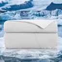 Topcee Cooling Comforter 90"x90"-Cooling Blanket Everlasting Cold Touch for Hot Sleepers-Q-max 0.35 Double-Sided Lightweight Design Summer Ice Blanket for Night Sweats-Grey Queen