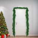 9FT Artificial Christmas Norfolk Pine Garlands,Real Touch Thickness Realistic Green Greenery Evergreen Cedar Garland,Winter Garland for Mantel, Fireplace,Stair Holiday Party Indoor Outdoor Decorations