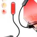 630nm Red Book Light for Reading at Night [1 Pack] - Zero Blue Light, Dimmable Reading Lights for Books in Bed, LED Book Lamp Clip on, Gift for Students Parents Nurse Studying Travel