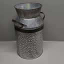 Deco 79 Metal Decorative Vase Milk Can Centerpiece Vase, Flower Vase for Home Decoration 8" x 7" x 12", Gray
