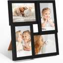 TWING 4x6 Picture Frames Collage, Family Collage Picture Frames Wall Decor, Ideal Gift for Mother's Day, Wall Hanging or Tabletop, Black (Black)