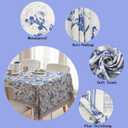 Rectangle Tablecloth - 60 x 84 Inch Blue Floral Rustic Tablecloth Classic French Country Printed Table Cover for Farmhouse Decoration, Suitable for Home, Kitchen Dining