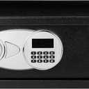 Amazon Basics Steel Security Safe and Lock Box with Digital Keypad, Electronic Lock, Emergency Key Open, Secure Cash, Jewelry, Documents, Black, 0.7 Cubic Feet, 16.9-x-14.6-x-7.1-inches (WxDxH)