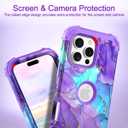 Hocase for iPhone 16 Pro Case 6.3", Heavy Duty Shockproof Protection Soft Silicone Rubber+Hard Plastic Bumpers Hybrid Protective Case for iPhone 16 Pro 2024 - When Purple Meets Blue