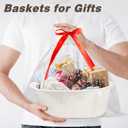 Yeeeasy Small Woven Basket with Gift Bags and Ribbons Cute Baskets for Gifts Empty 12"x8"x5" Small Rope Toy Basket for Babies White Baskets for Storage