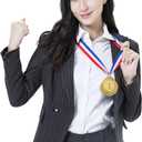 Abaokai 48 Pieces Gold Award Medals - Winner Medals Gold Prizes for Sports, Competitions, Party, Spelling Bees, Olympic Style, 2 Inches