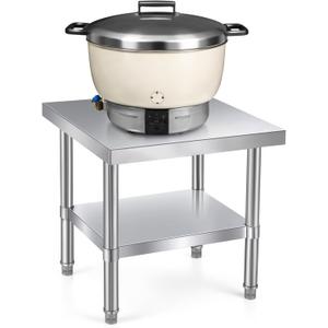 Tudomro 20 x 20 x 20 Inches Stainless Steel Gas Rice Cooker Stand, Heavy Duty Commercial Rice Cooker Table with Undershelf Prep Work Utility Stand for Commercial Kitchens and Home Use