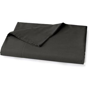 Lane Linen 100% Organic Cotton Twin Size Flat Sheet Only (66"x96") - Super Soft 100% Cotton Twin Flat Sheet - Lightweight & Durable Cotton Bed Sheet - Black