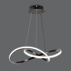 Viruhaka Modern LED Pendant Light FixtureBlack Contemporary Ceiling Hanging Fixture with Irregular Ring Lights for Dining Living Room Bedroom Kitchen Island Cafe4000KNeutral Light  (Black(20.07''W*70.86''H))