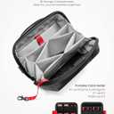 tomtoc Electronic Organizer Accessory Pouch for MacBook Charger, Cables, Power Bank, Hard Drive, Cords, Water-resistant Storage Bag with Removable Card Slots for USB Adapter, Memory Card, Black