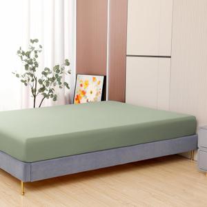 Toodou Sage Green Twin Fitted Sheet is Made of Brushed Microfiber for Ultimate Comfort-The Mattress Covers Have Superior Breathability and Softness Compared
