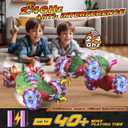 Remote Control CarDinosaur Toys car for Kids2.4GHz LED Gesture Sensing RC Car4WD Rotation RC Stunt Car with Lights and MusicDino Toys for Kids Ages 3 4 5 6 7 Gifts for Boys Girls(Red)