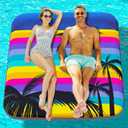 JAMBO Pool Floats, Extra Large Fabric Pool Float, Comfortable Oversized Pool Floats for Adults, Heavy Duty Pool Air Mattress, Inflatable Lounge Raft, Tanning Pool Lounger, Tanning Chair, Pool Toys