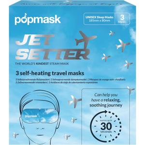 Jet Setter Self-Heating Travel Eye Mask, Natural Heat Relief for Migraines, Headaches, Allergies, and Dry Eyes, 3 Individually Packaged Eye Masks