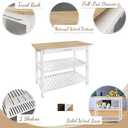 Kitchen Island with Solid Wood Top, 36.5*40*20inch