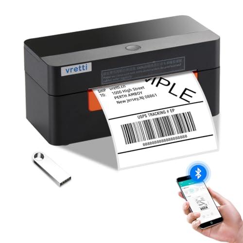 vretti Shipping Label Printer 4x6 - Bluetooth Thermal Label Printer Easy to Connect, Clear Printing, Thermal Printer for Small Business Shipping Packages for Amazon Ebay Shopify USPS