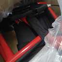 Drive Medical Lightweight Expedition Folding Transport Wheelchair - Ultra Lightweight Mobility Support for Seniors & Adults - Strong Aluminum Frame - Hand Brakes - Compact Folding Travel Chair - Red