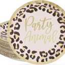 Sparkle and Bash Cheetah Print Paper Plates for Party Animal Safari Birthday and Leopard Party Supplies (7 In, 48 Pack)