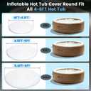 Inflatable Hot Tub Cover Round Replacement All Saluspa Intex Spa Covers Insert One Size Fits All Insulated Thermal Energy Saving Hot Tub Lid Replacement Used for Rain-Proof Snow-Proof with Handle