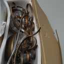 Modern Mini Crystal Chandelier,Iron Bronze Crystal Light Fixtures Ceiling Mount 1 Light Small Chandeliers for Bedroom Elegant Hanging Lighting for Girls Room Dining Room Closet Kitchen Island