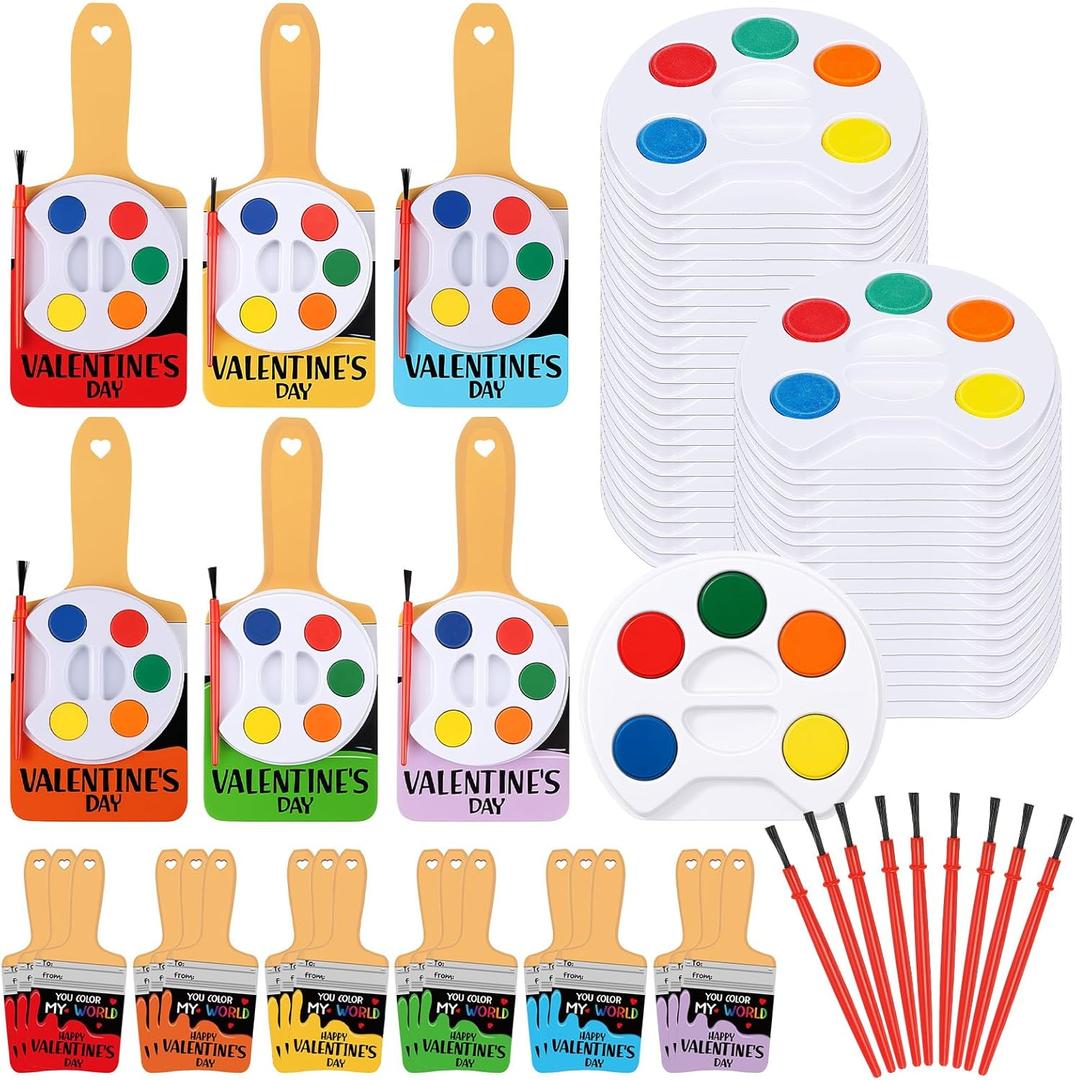Sabary 18 Set Mini Watercolor Paint Set Gifts Bulk Include Watercolor Painting Kits with Seal Bags and Sheets Glue Points Cards DIY Gifts for Art Party Supplies Favors Birthday