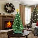3 Feet Green Christmas Tree with Lights, 8 Modes Timer 50 Warm White Lights Battery Operated Small Artifical Full Christmas Tree for Indoor Home Tabletop Office Xmas Holiday Decorations