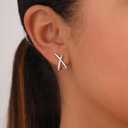 MIDEEO Gold Earrings for Women Trendy,14K Gold Stud Earrings Dainty Earrings Simple Minimalist Diamond Hypoallergenic Earring for Women Gifts