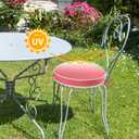 Outdoor Diameter 14 Inch Round Bistro Chair Cushion, Waterproof & Fade-Resistant Circular Seat Pad with Ties for Patio FurnitureSet of 2, Red