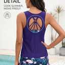 Yonique 3 Piece Womens Tankini Swimsuits with Shorts Athletic Bathing Suits Tank Tops with Bra and Boyshorts (Purple, M)