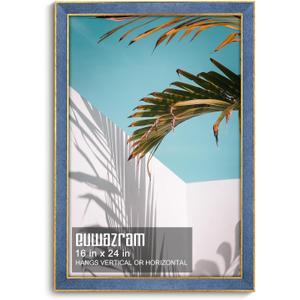Suede 16x24 Frame - Single Frame,Christmas Elegant Sky Blue 16 x 24 Poster Frame,16x24 Picture Frame for Artwork Puzzles Photos and Movie Posters
