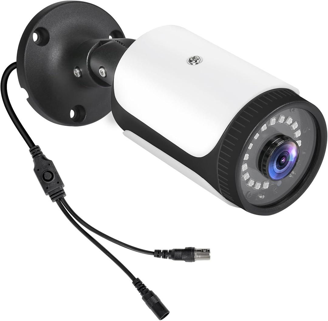 HD 180 Degree Wide Angle View 2.0MP 1080p Security Camera 4-in-1 CCTV Bullet Wired Cam BNC, AHD/TVI/CVI/CVBS, Analog Coax Coaxial Surveillance Video AddOn Camera for Indoor/Outdoor Use