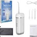 Powerful Portable Cordless Water Dental Flosser: Rechargeable [2000 mAh Li-ion] Mini Oral Irrigator Travel & Home Machine Cleaner Large Vol Telescopic Tank 5 Modes IPX7 Waterproof Electric Teeth Pick
