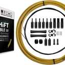 CNC Bike Shifter Cable Set for Shimano/SRAM,Road Bike Derailleur CableGear Cable Housing Coated Braided & Teflon Inner line for Bicycle/Mountain BikeBlack/Gold/Silver/Titanium Silver
