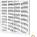 Fancat 20x20 Duct Opening | Steel Return Air Grille | Vent Cover Grill for Sidewall and Ceiling | HVAC Cold Air Intake Grille | White | Outer Dimensions: 21.75"W X 21.75", 20''Wx20''H [Duct Opening]