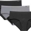 Hanes Women's Comfort, Period. Underwear, Bikini Period Underwear, Super Leaks Period Underwear, 3-pack (Black, M)
