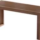Bamboo Dining Bench, 35 inch Farmhouse Decor Indoor Kitchen Table Bench, Entryway Shoe Rack Bench, Outdoor Bench, Solid Bamboo Benches for Living Room, Hallway, Bedroom, Bathroom (Walnut, Long)