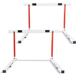 Adjustable Track and Field Hurdles Height Sports Training Hurdle with Counterweight Heavy Duty Track and Field Equipment Practice Training from 30 to 42 Inch for Athletes Adults, 2 pcs
