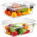 2 Pack 3.5 Gallon Polycarbonate Food Storage Box Commercial Products Food/Tote Box Storage Container with Lid Plastic, Clear, for Restaurant/Kitchen/Cafeteria