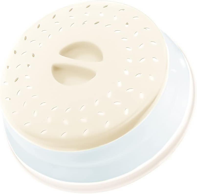 Collapsible Microwave Splatter Cover, 10.5 Inch, Microwave Plate Cover With Steam Vent (white)