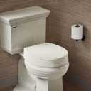 KOHLER 25876-96 Hyten 3" Height, Elevated Soft Close Round Toilet Seat, Contoured Seat with Grip-Tight Bumpers, Quick-Attach Hardware, Biscuit