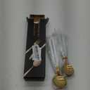 Kawlity Stainless Steel Serving Flatware Durable White & Gold Polished Knives Spoon  12 Pcs