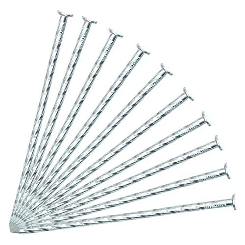 50/100/150 Pack 6" Solid Galvanized Non-Rust Metal Garden Stakes Spiral Landscape Edging Anchors for Paver Edging, Gardening, House Construction, etc (100)