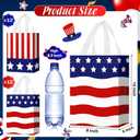 Locmeo 24 Pcs 4th of July Patriotic Party Favor Bags with Handles Reusable Non Woven American Flag Goodie Bags Independence Day Gift Bag for Girl Boy Birthday Memorial Party Supplies, 8 x 4 x 10 Inch