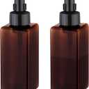 UUJOLY Foaming Soap Dispenser 650ml (22oz) Refillable Plastic Pump Bottle for Liquid Soap, Shampoo, Body Wash (2 Pcs) (Amber)